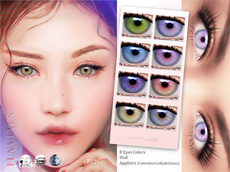 Second Life Marketplace - Reve Rose - Luna Eyes Demo *Catwa&LeLutka&Genus*